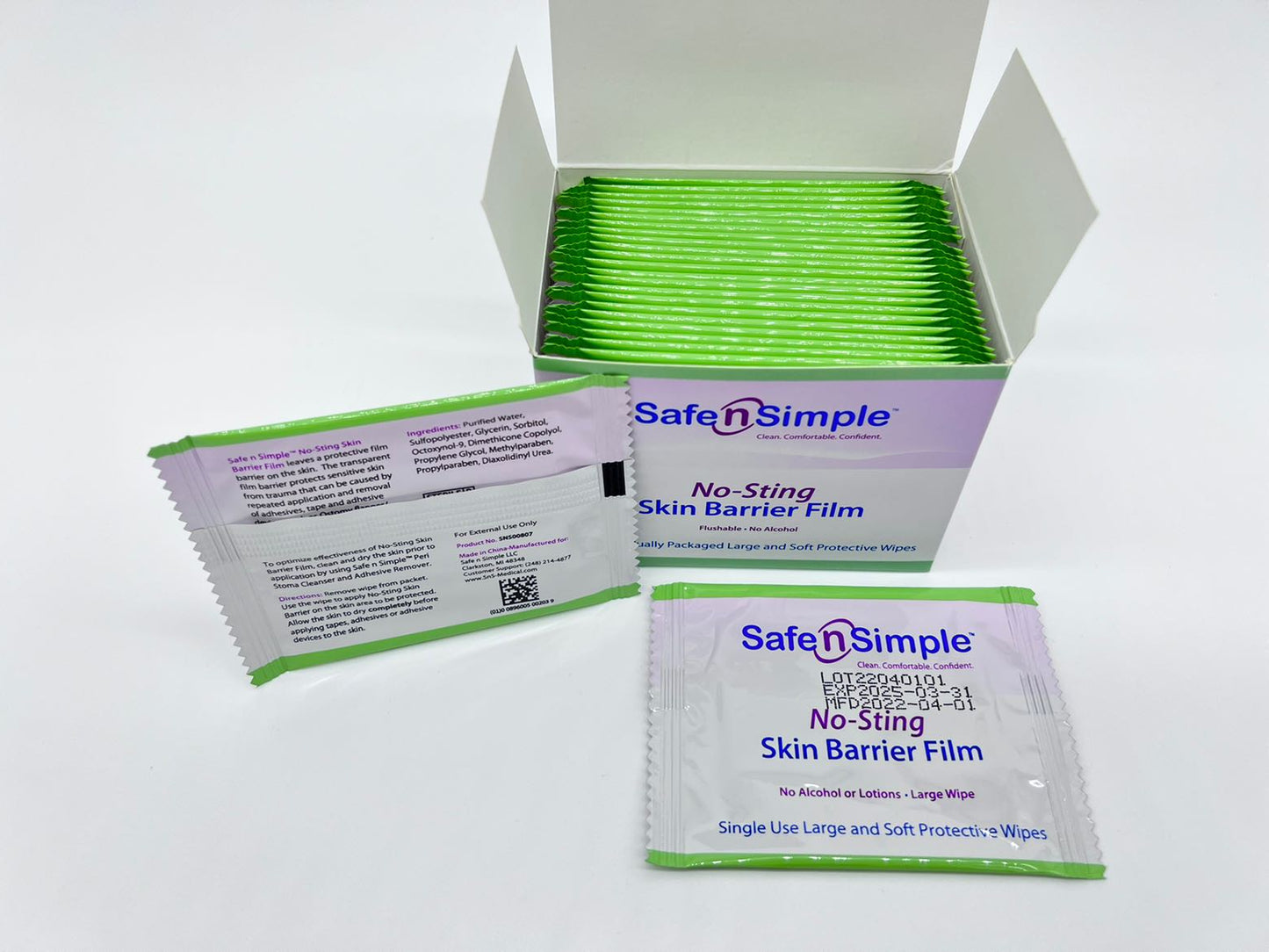 No-Sting Skin Barrier Wipe 5x7 25ct | Skin barrier | Great barrier relief | Wound care dressing