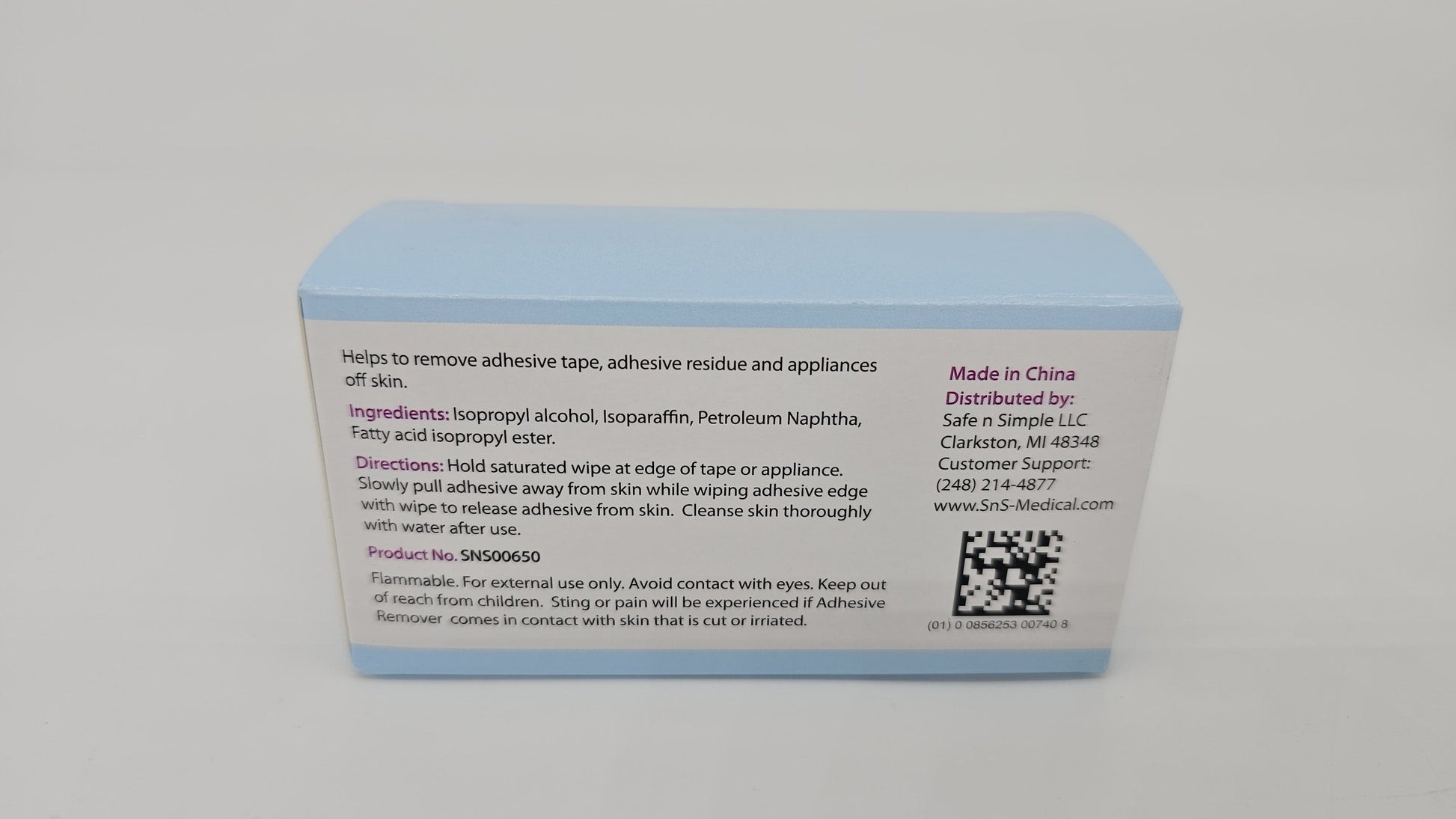 Safe n' Simple Adhesive Remover for Skin - 5x7 75 Wipes - Stoma