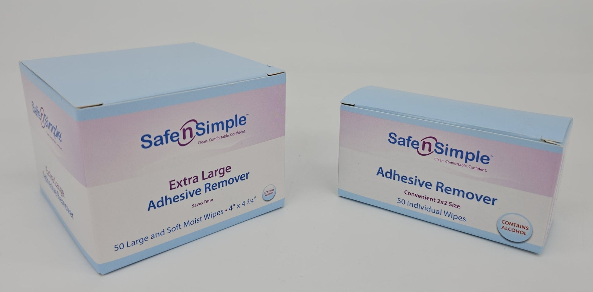 Safe n' Simple Adhesive Remover Wipes - 50 Large No-Sting Skin