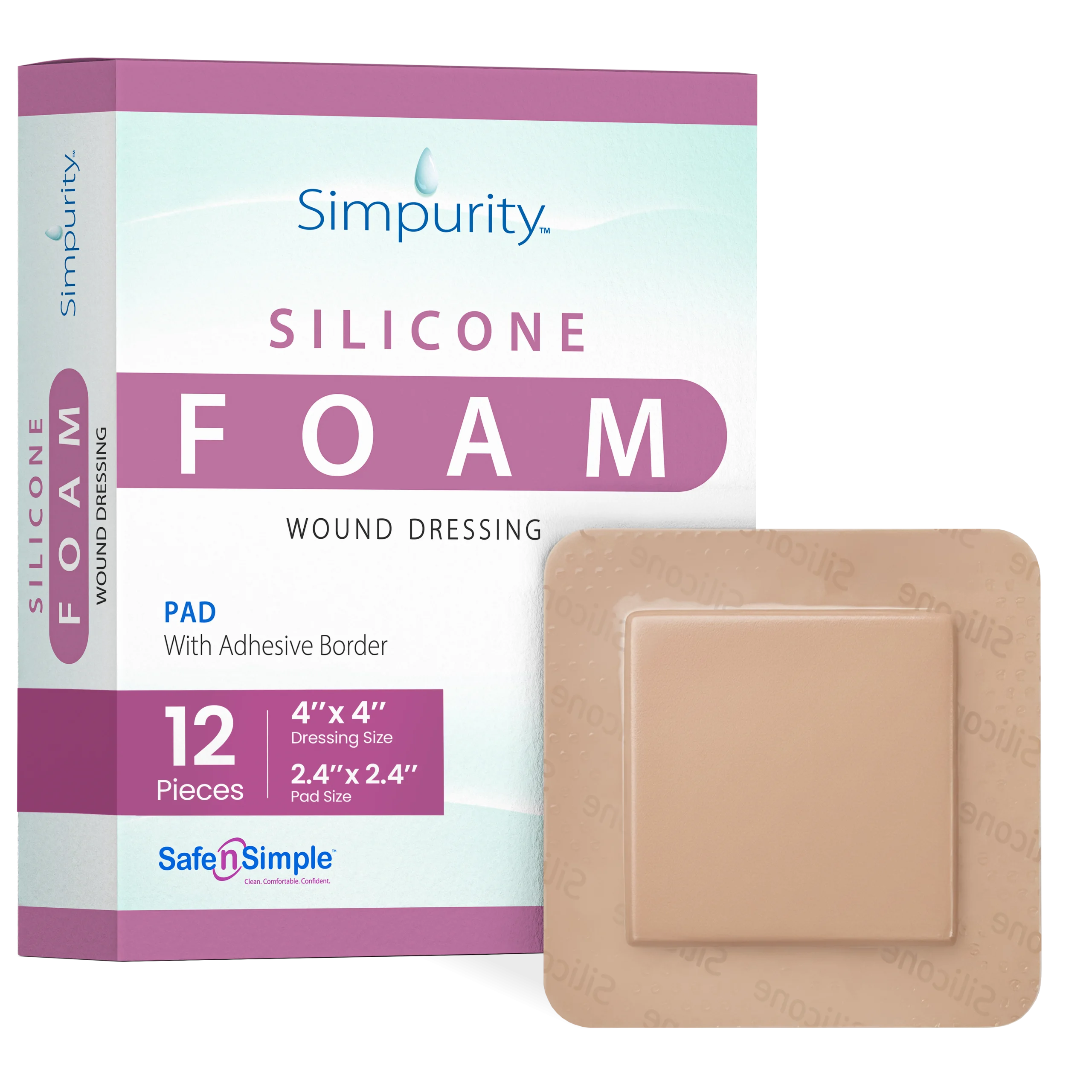 Foam With Silicone Border 2" x 2"