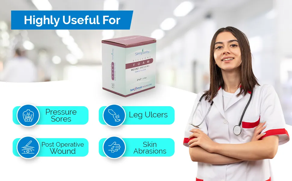 Silver Silicone Foam Wound Dressing