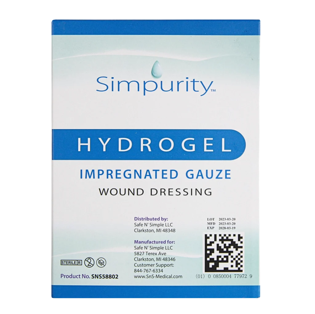 Hydrogel impregnated gauze