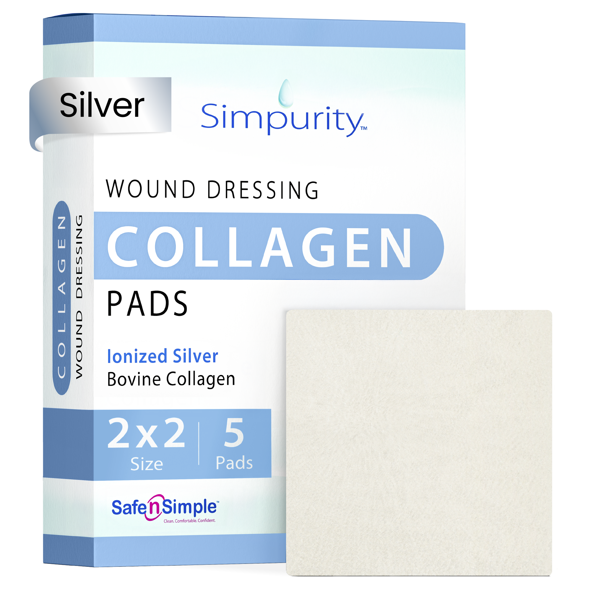 Silver Collagen Dressings 2" x 2"