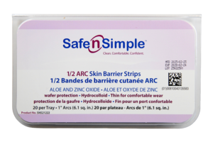 Ostomy Barrier Strips with Aloe and Zinc Oxide 1.25" - 1/2