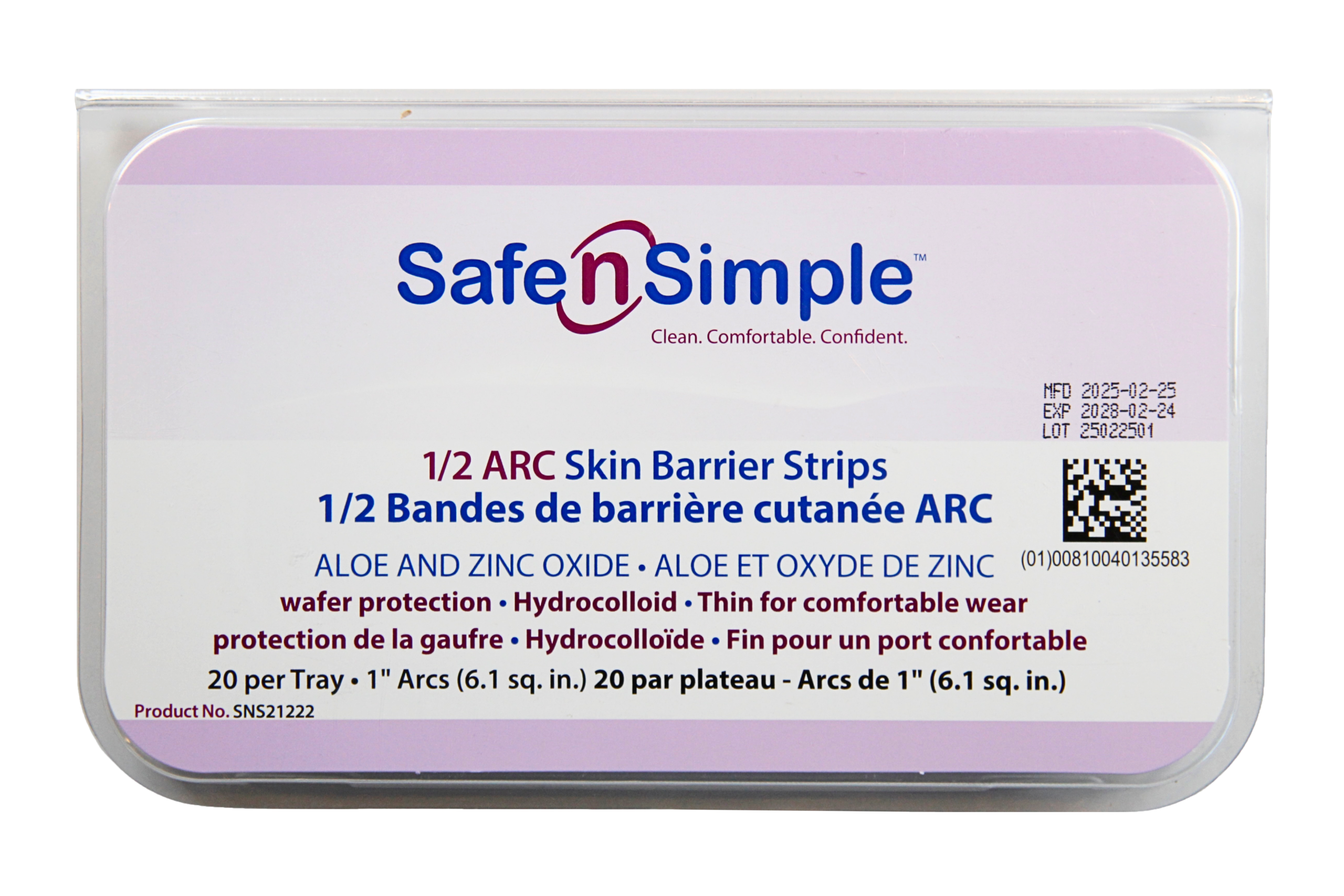 Ostomy Barrier Strips with Aloe and Zinc Oxide 1.25" - 1/2