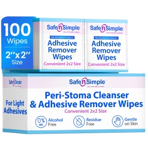 Peri-Stoma Cleanser & Adhesive Remover – 2" x 2" 100 Wipes