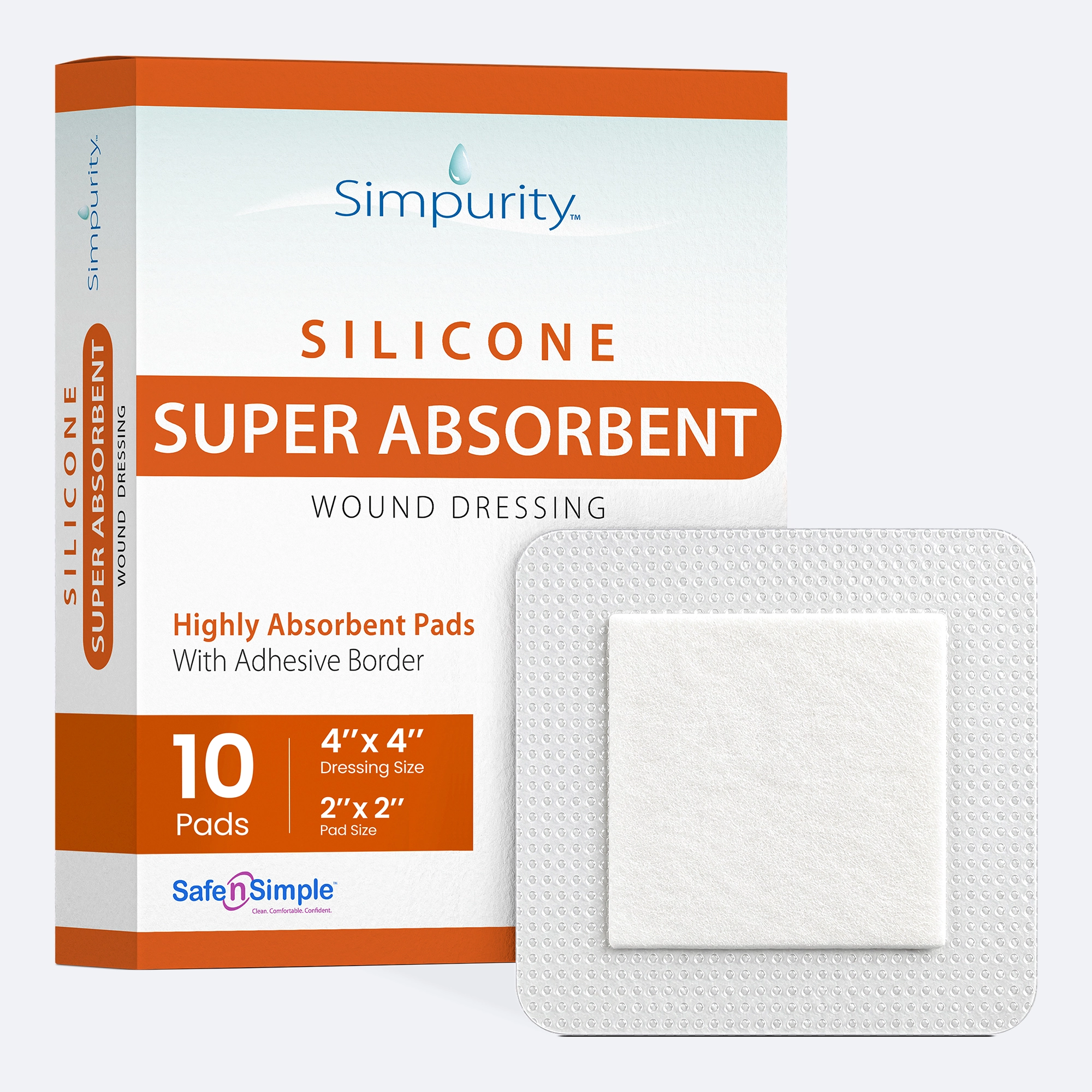 High Absorbent Dressing with Adhesive Border 2" x 2"